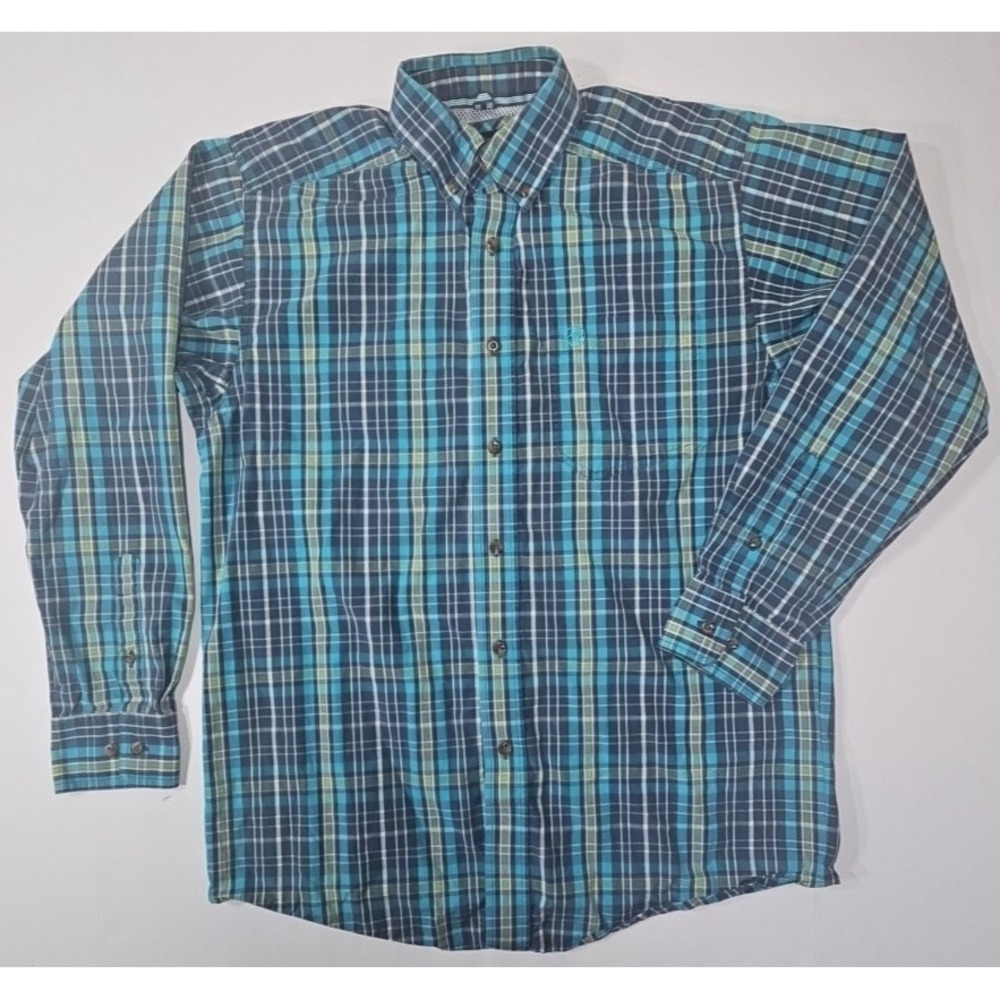 Ariat Multicolor Plaid Pro Series Button Down‎ Vented Logo Men's Size S/P